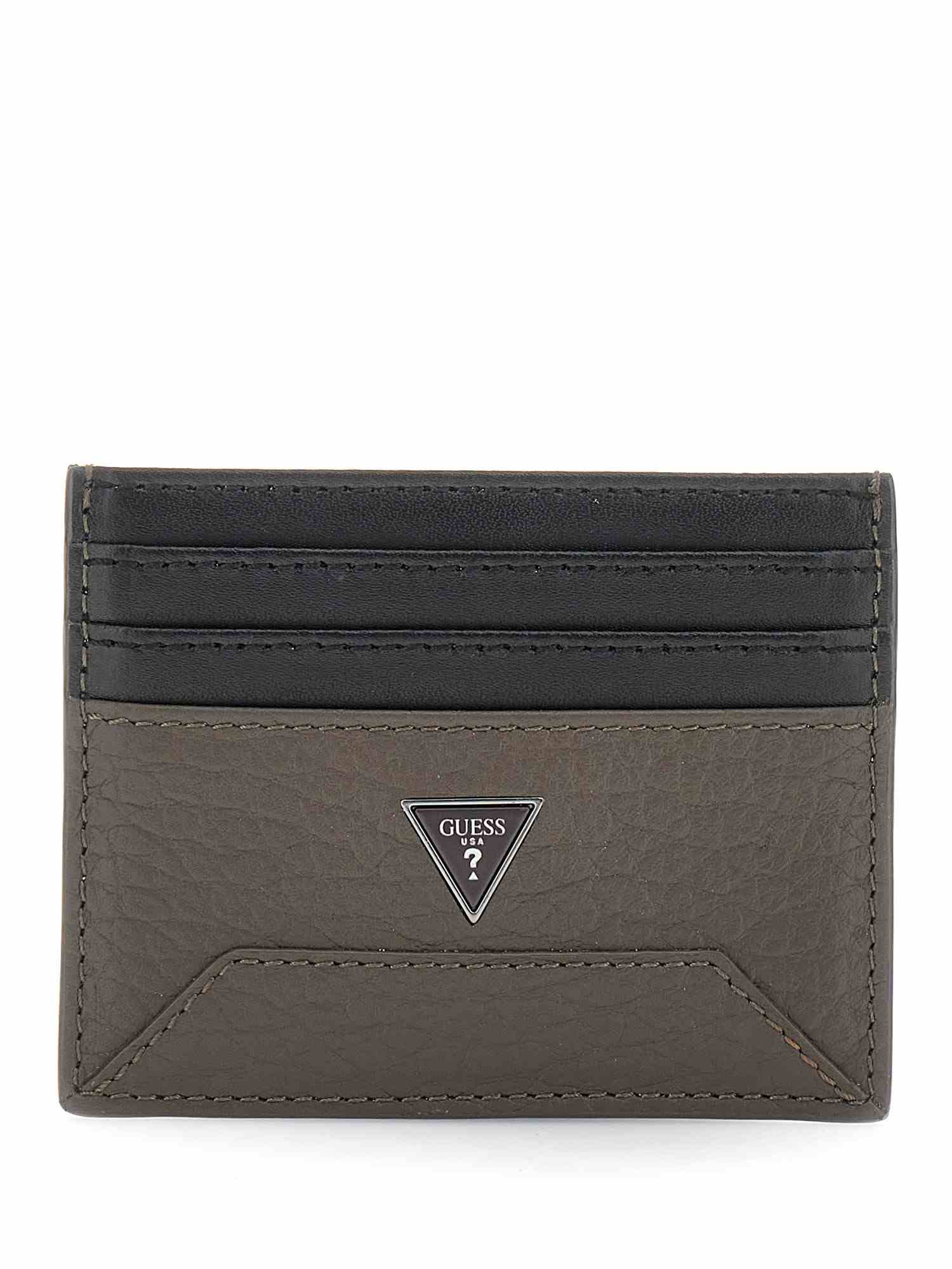 Guess Brown Leather Solid Men Card Case