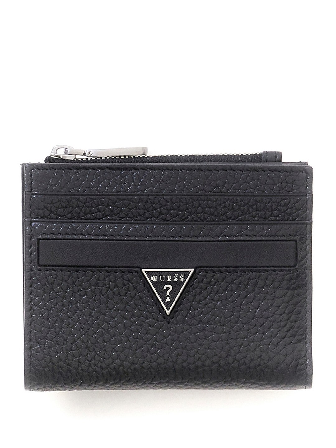 Guess Men Monaco Top Zip Black Zipper Solid Bi-Fold Wallet