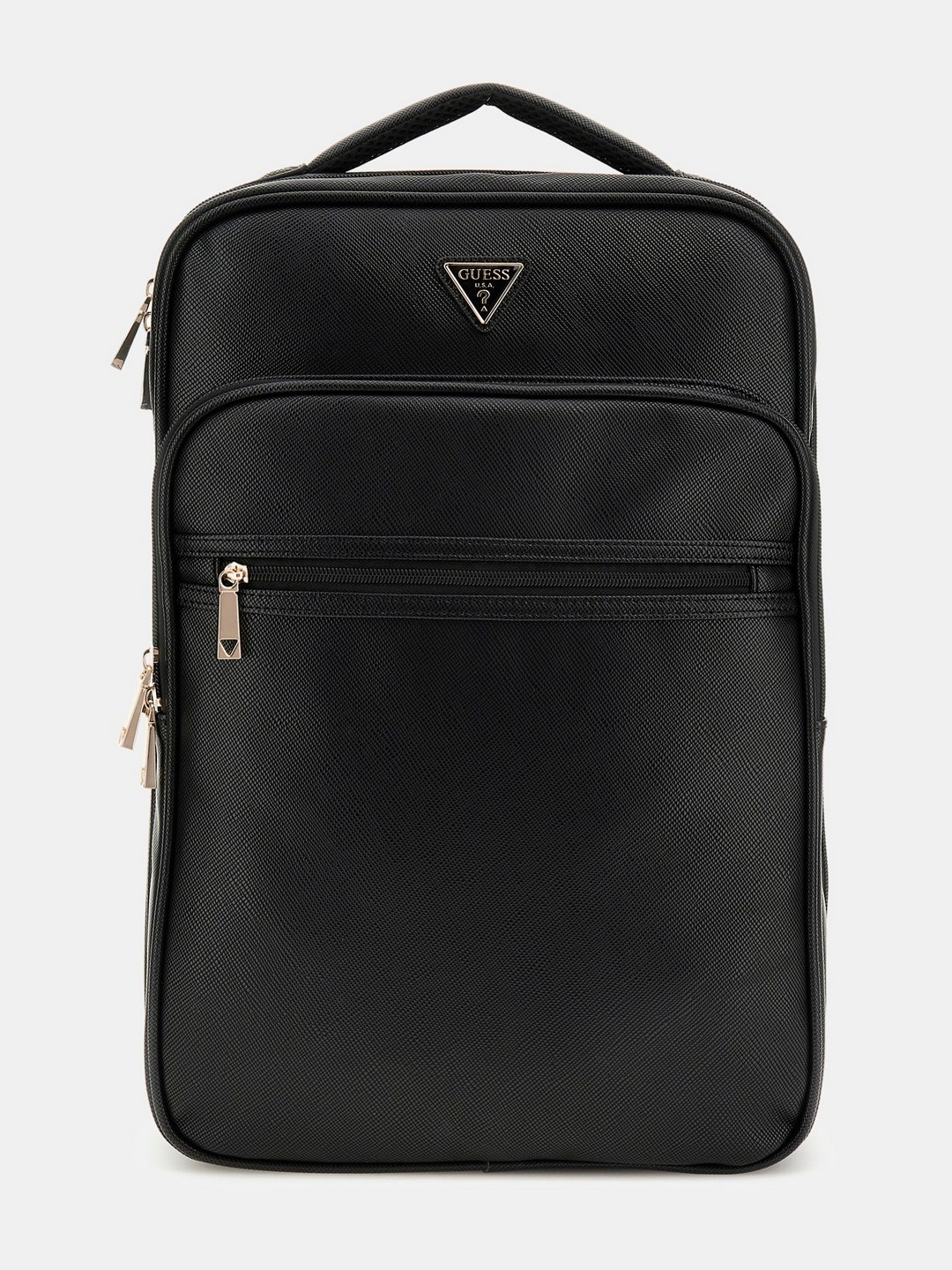 Guess Black Solid Norom Zip Around Travel Backpack