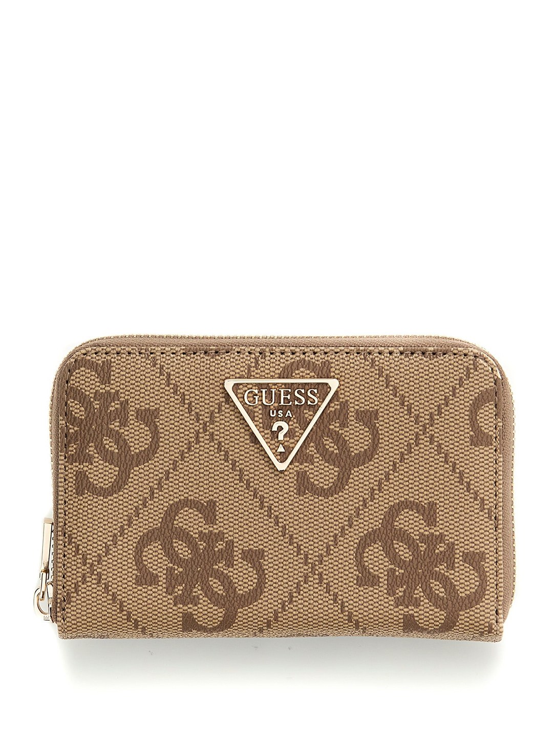 Latte Logo Printed Zipper Laurel Medium Zip Around Wallet