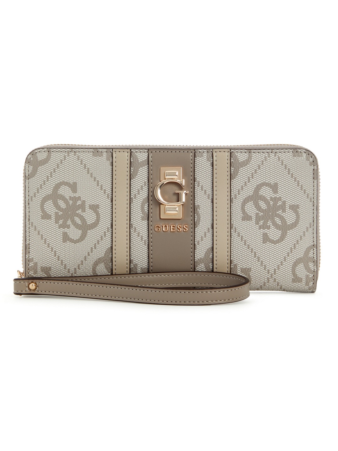 Dark Taupe Logo Geometric Erenia Large Zip Around Wallet