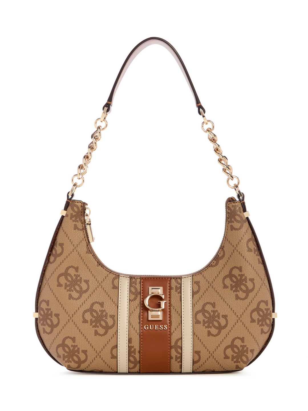 Latte Logo Geometric Erenia Top Zip Shoulder Bag