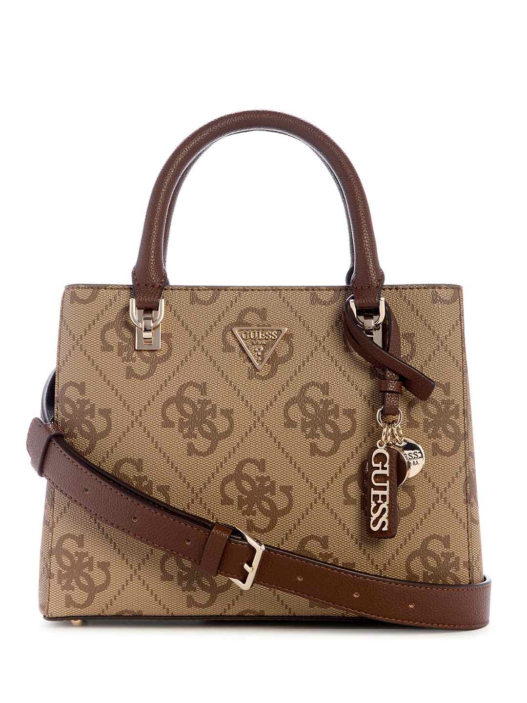 Latte Logo Printed Zipper Noelle Small Multi Compartment Satchel Bag