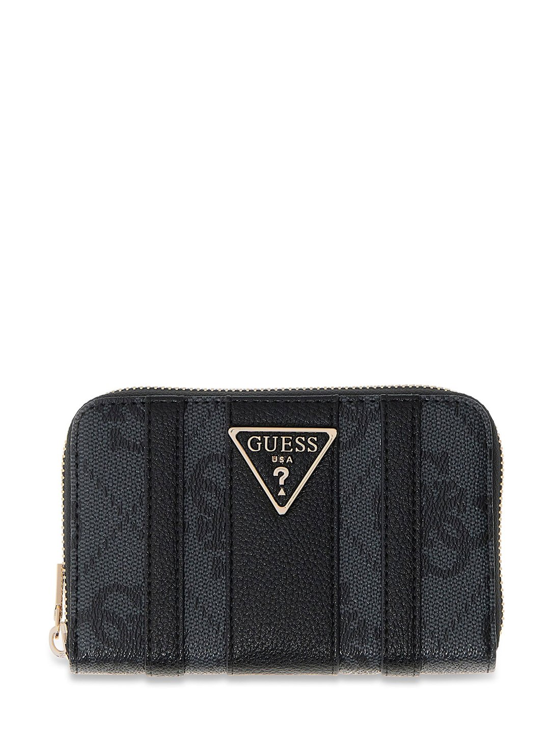 Charcoal Grey Printed Laurel II  Zip-around Wallet