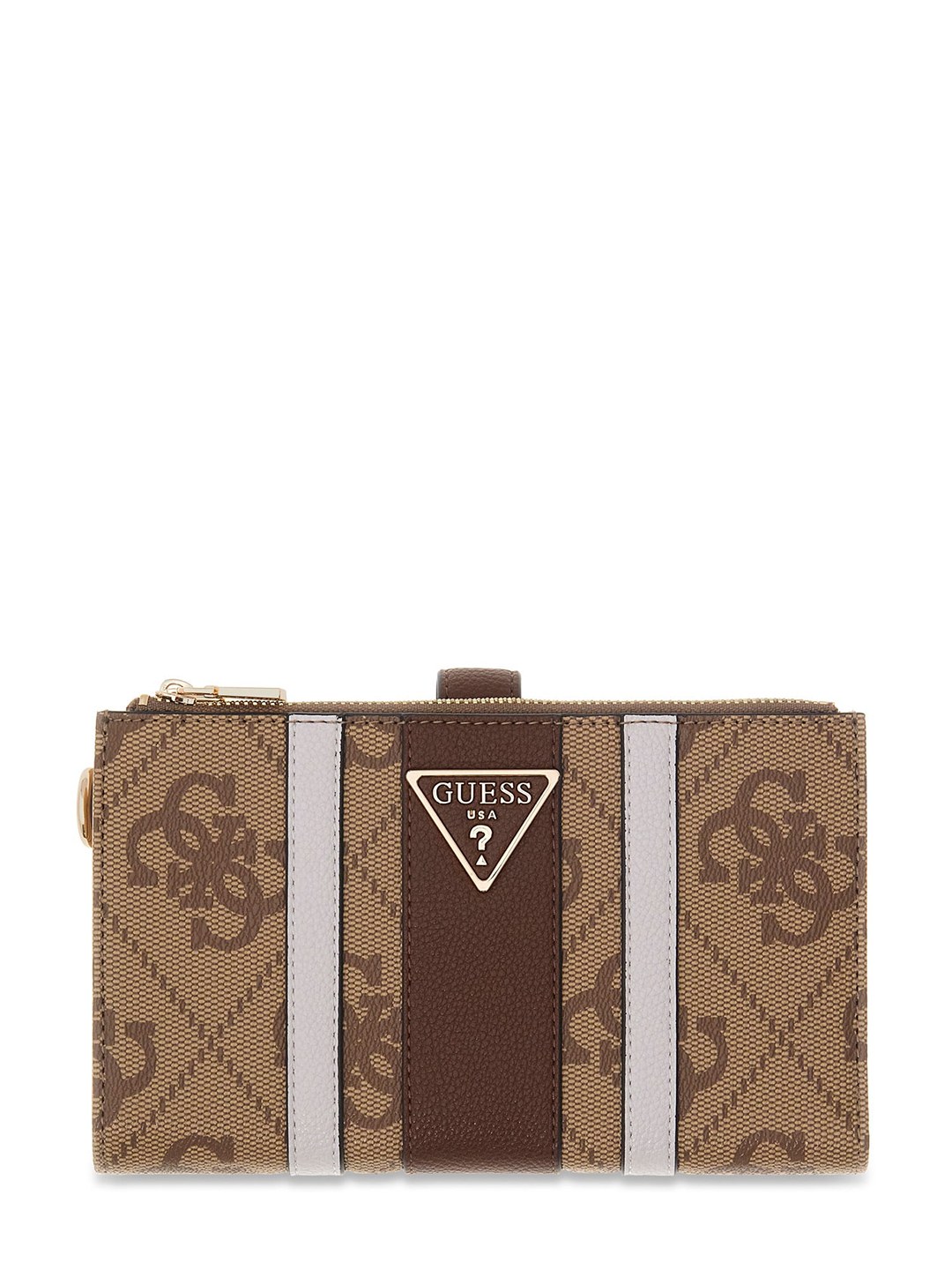 Brown Printed Laurel II  Wristlet Wallet