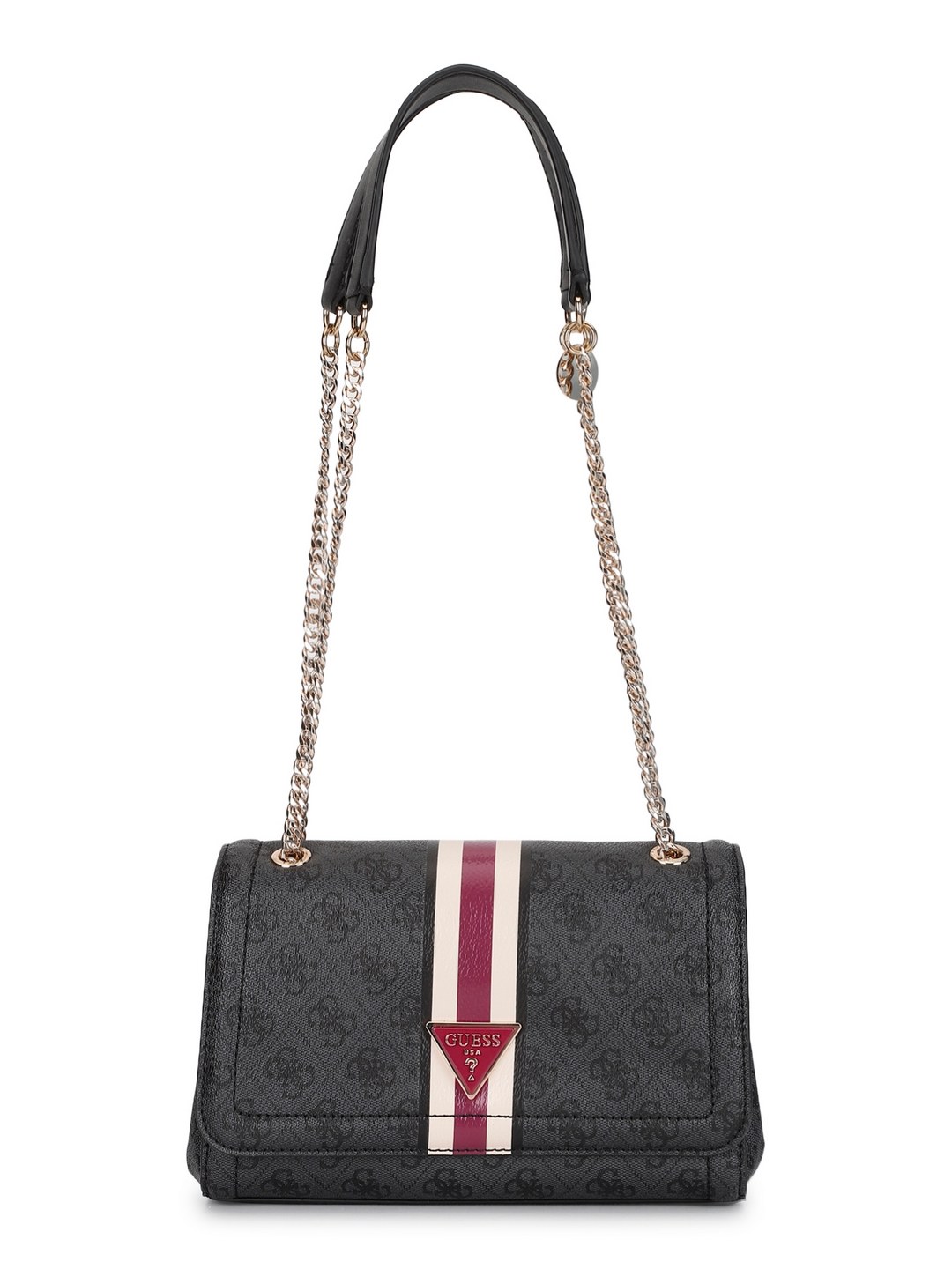 Guess Women Grey Printed Shoulder Bag