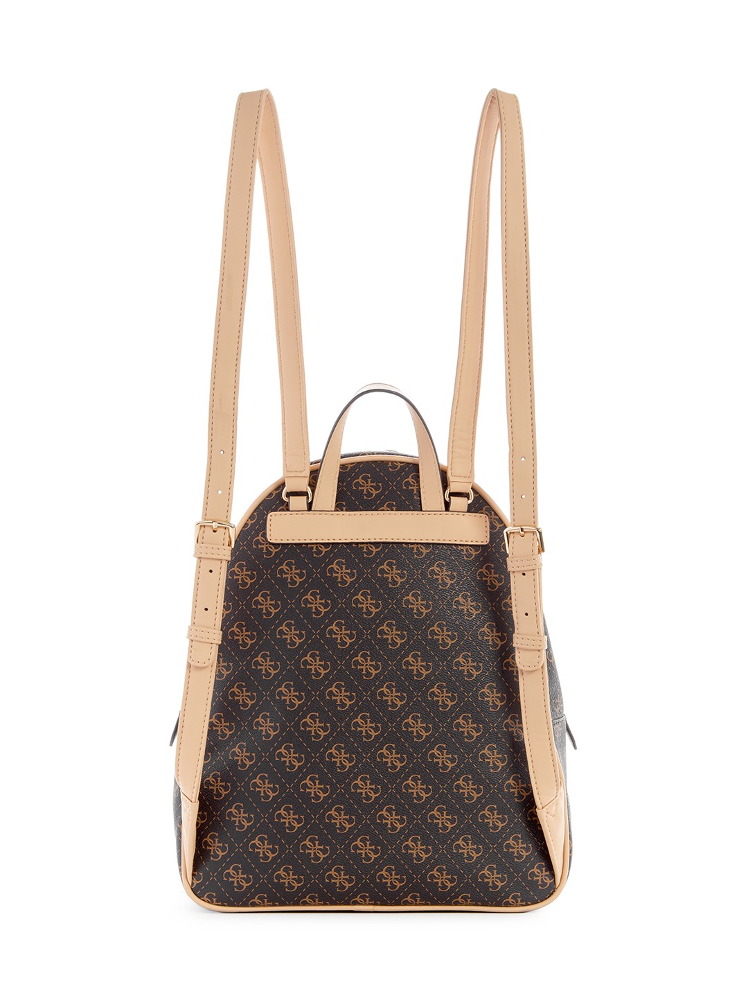 Guess Polyurethane Brown Printed Women Manhattan Large Backpack