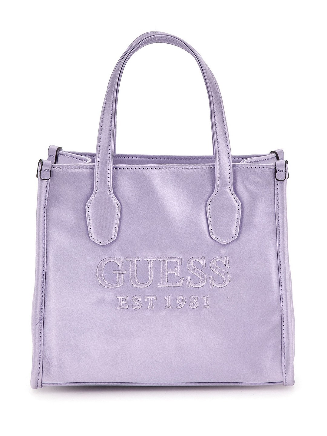 Guess Women Lavender Embroidered Mini Tote Bag