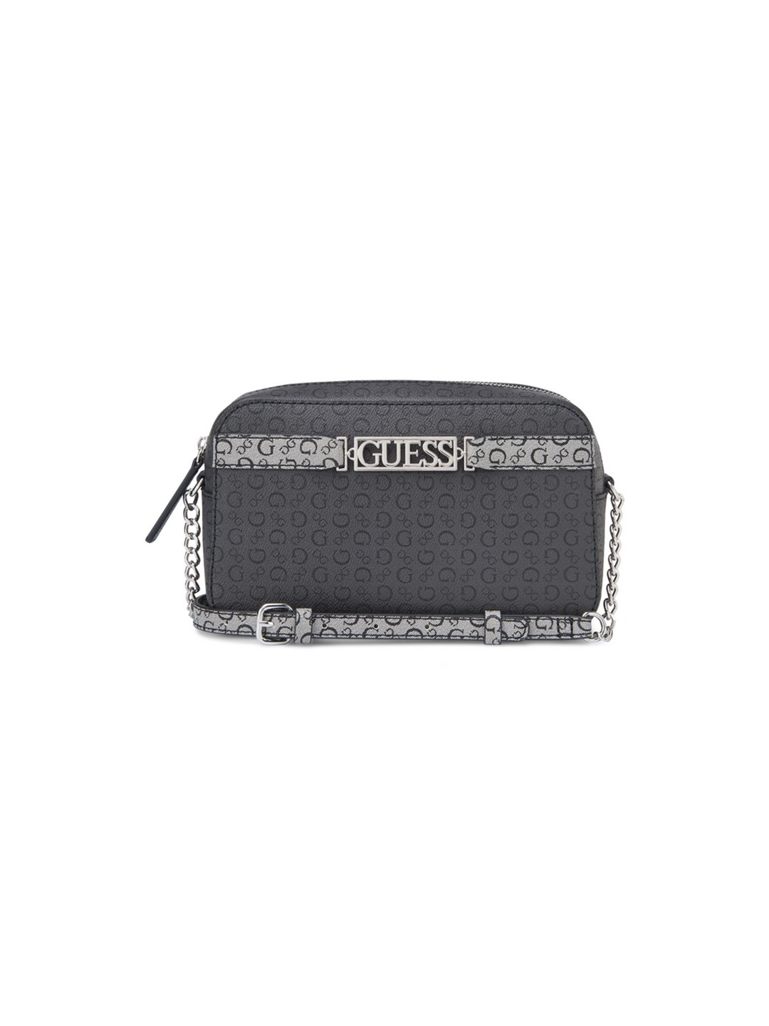 Charcoal Grey Printed Perrez Mini Top Zip Crossbody Bag