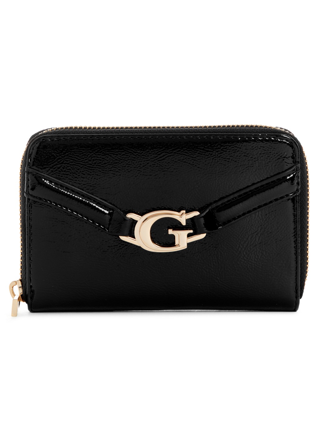 Black Solid Dea Medium Zip Around Wallet