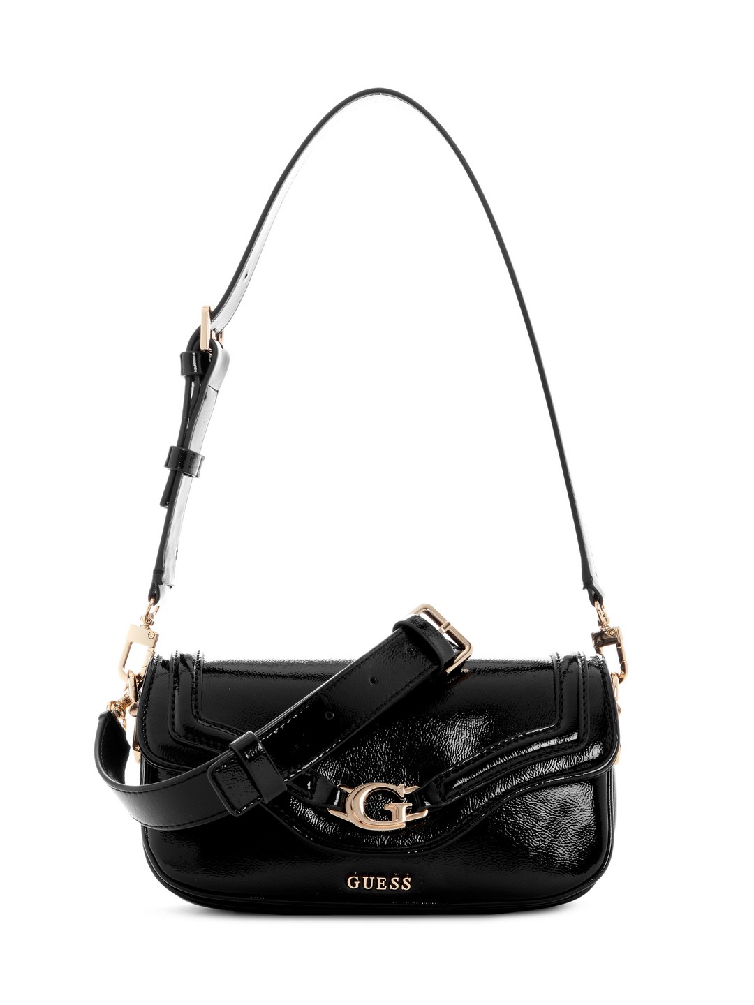 Black Solid Dea Flap Mini Shoulder Bag
