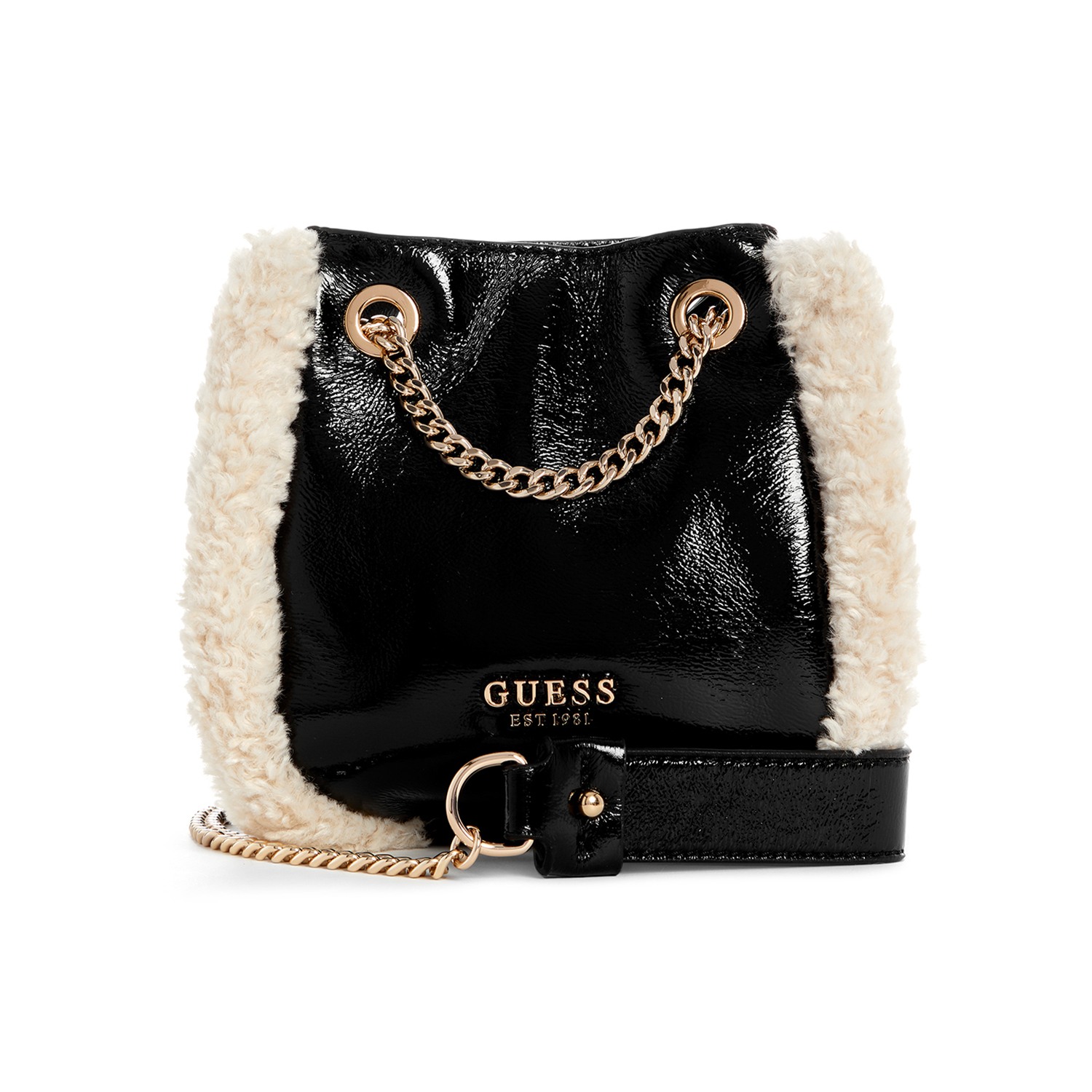 Guess Fur Solid Davika Convertible Crossbody Bag