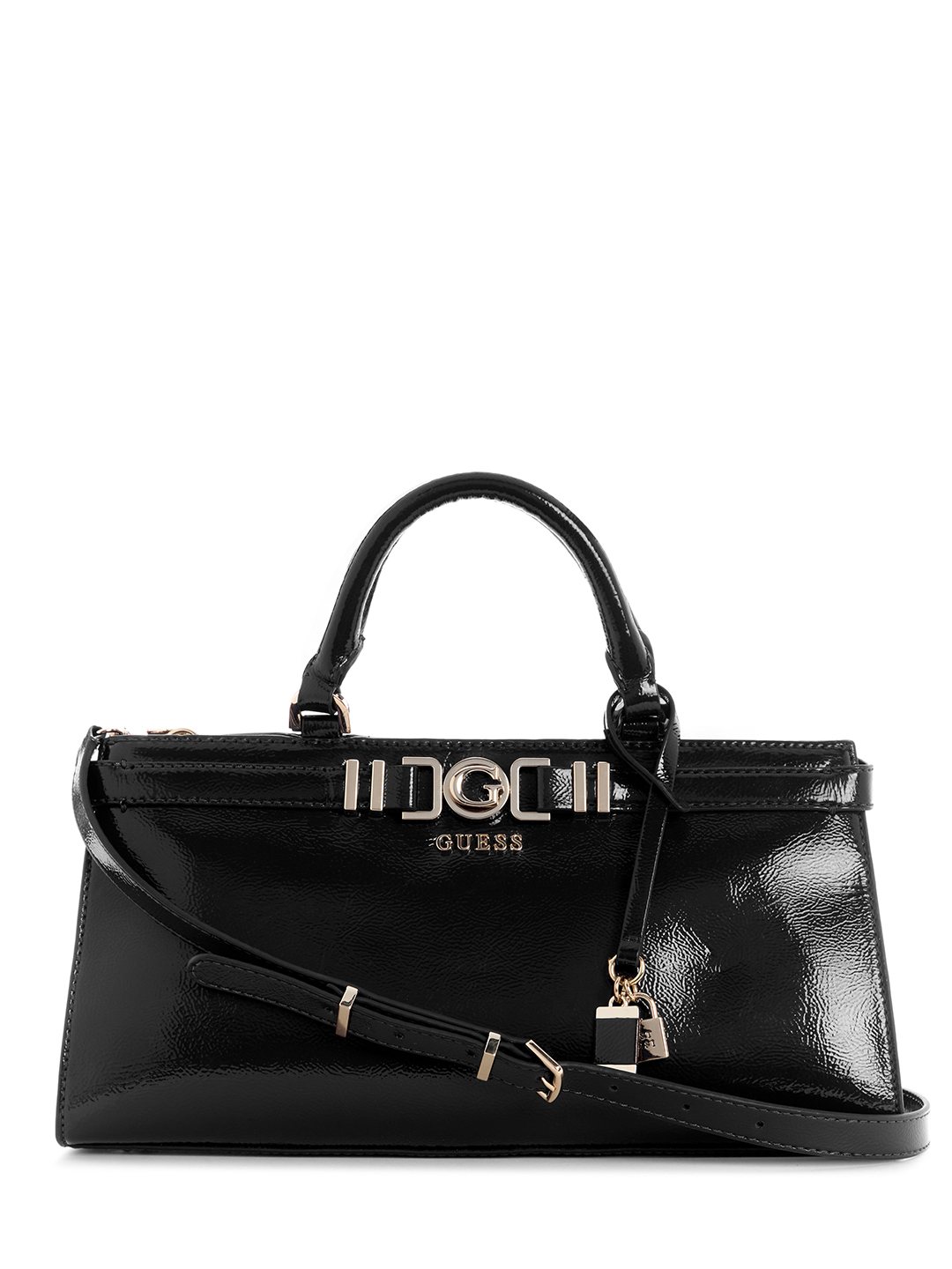 Black Solid Magnet Cirene Triple Comp Satchel Bag