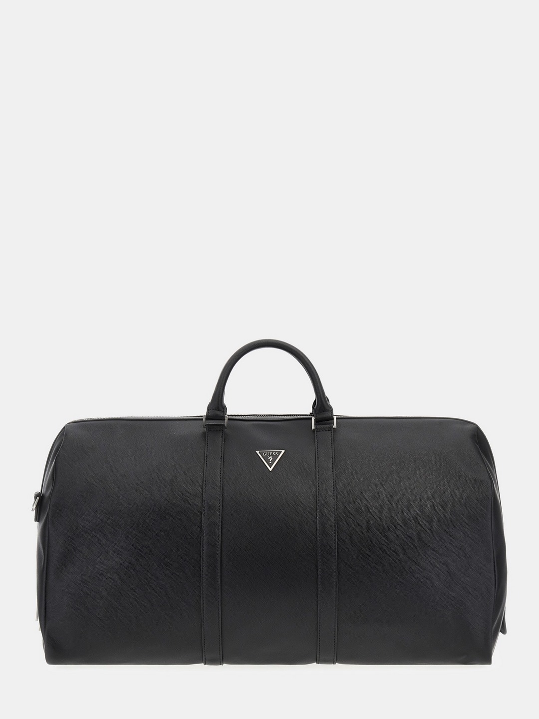 Black Solid PU Weekender Bag