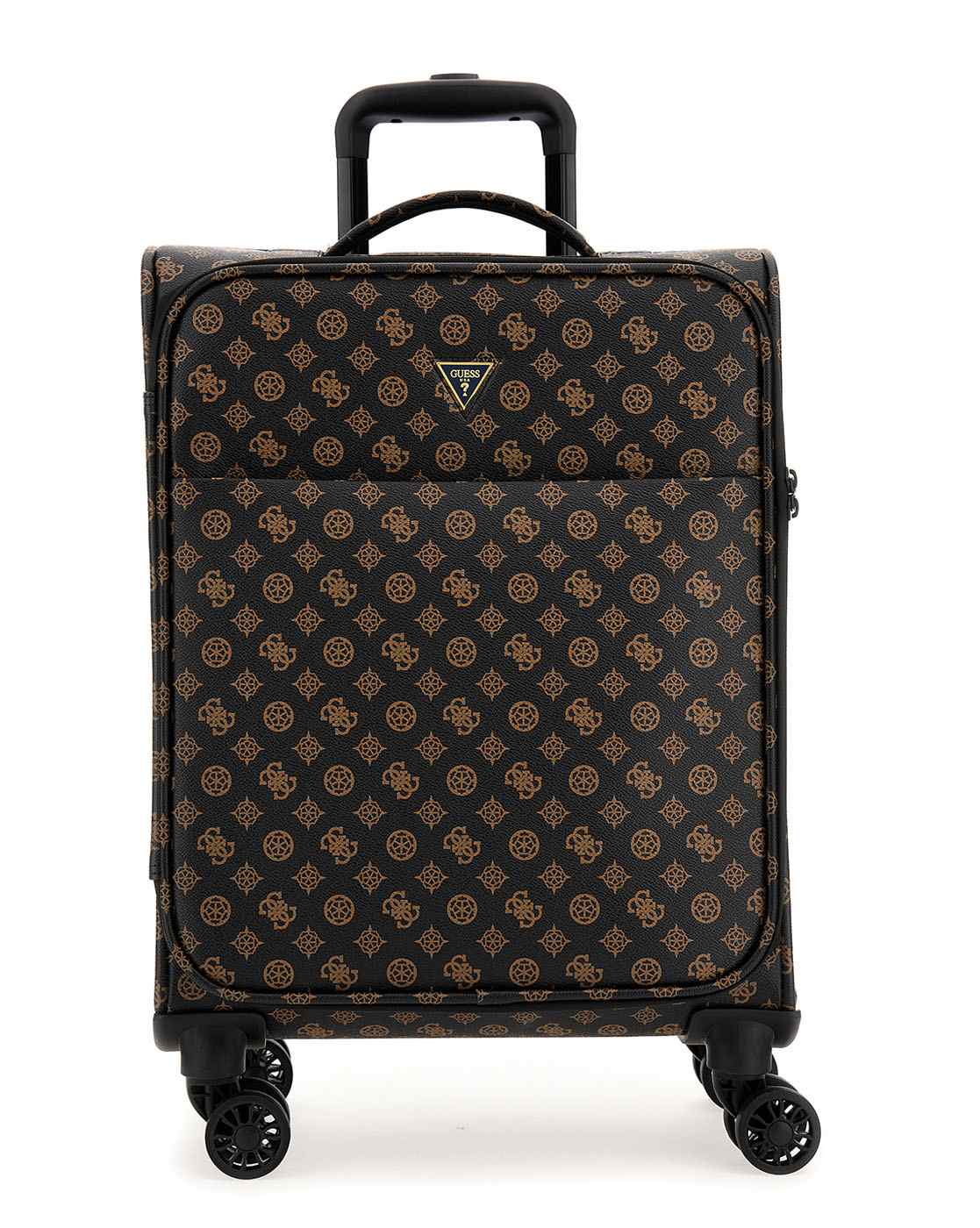 Black PU Printed Travel Roller Trolly Bag