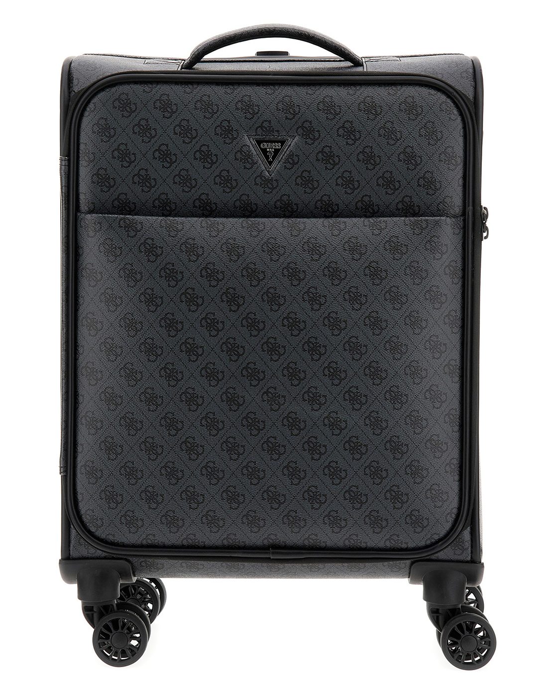 Grey PU Printed Travel Roller Trolly Bag