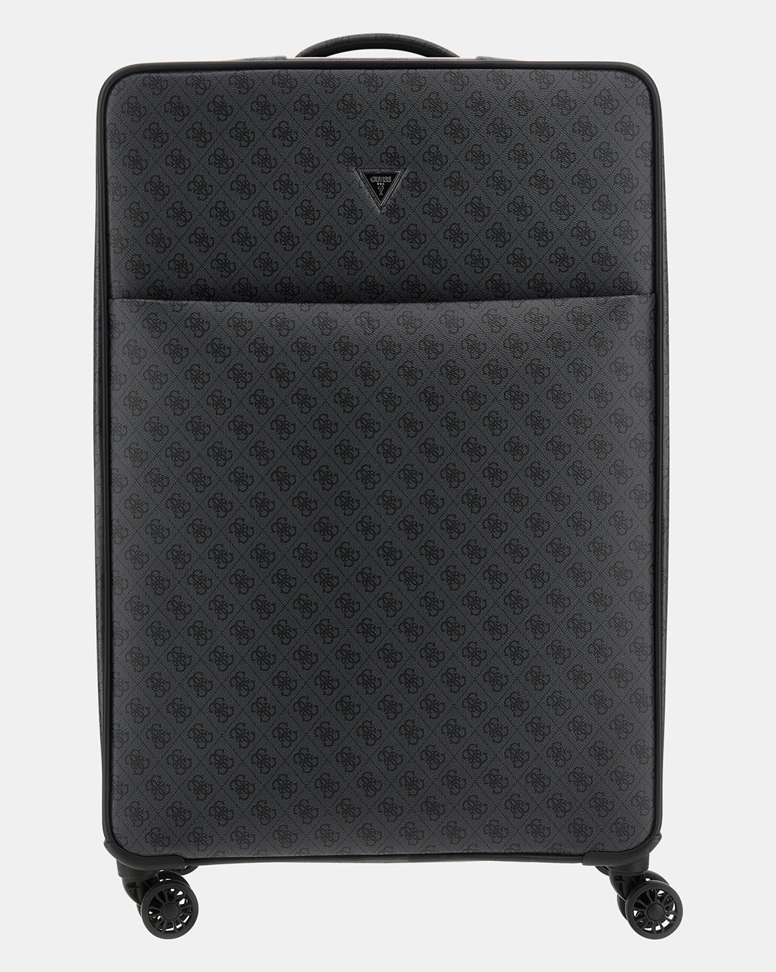 Grey PU Printed Travel Roller Trolly Bag