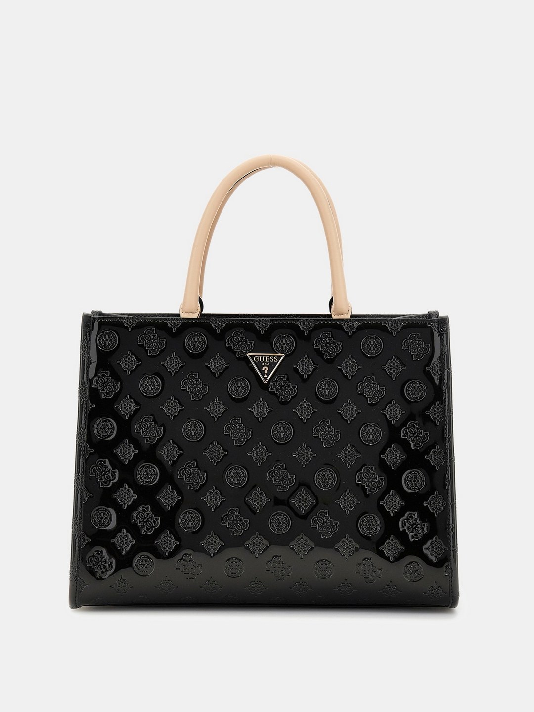 Guess Black Logo Textured Arnela Girlfriend Tote Bag