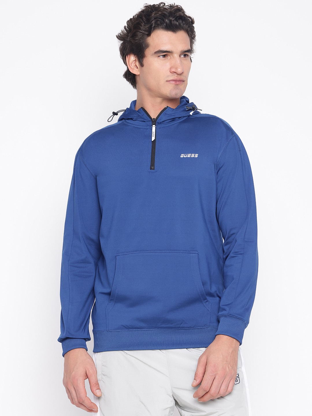 Blue Solid Full Sleeve Hood