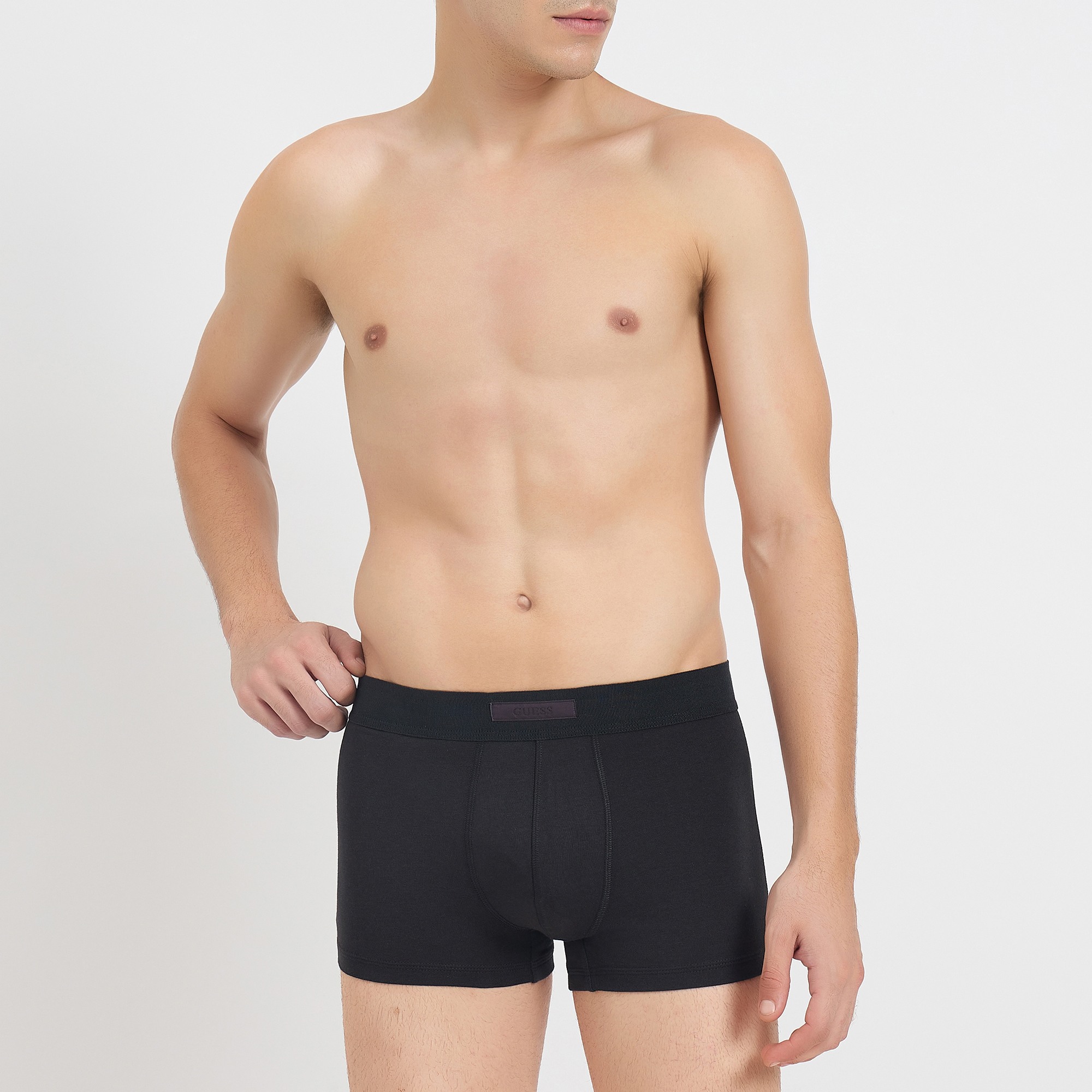 Guess Men Solid Elasticated Trunks