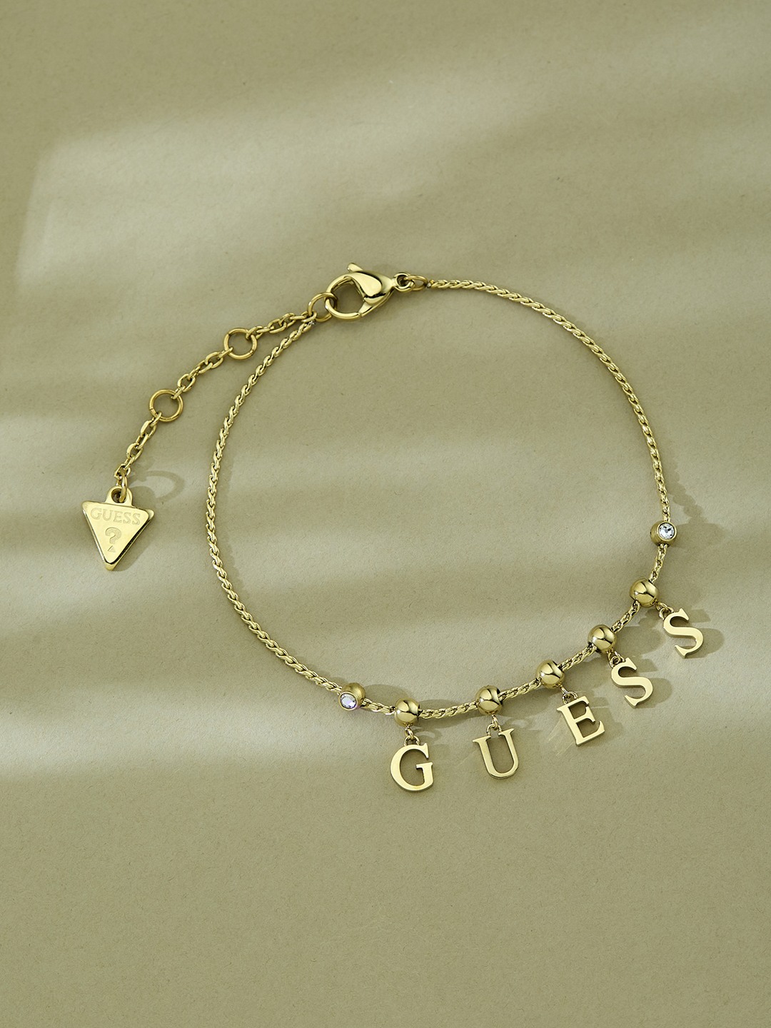 Guess Women Arm Party Gold Pleated Steel Bracelet