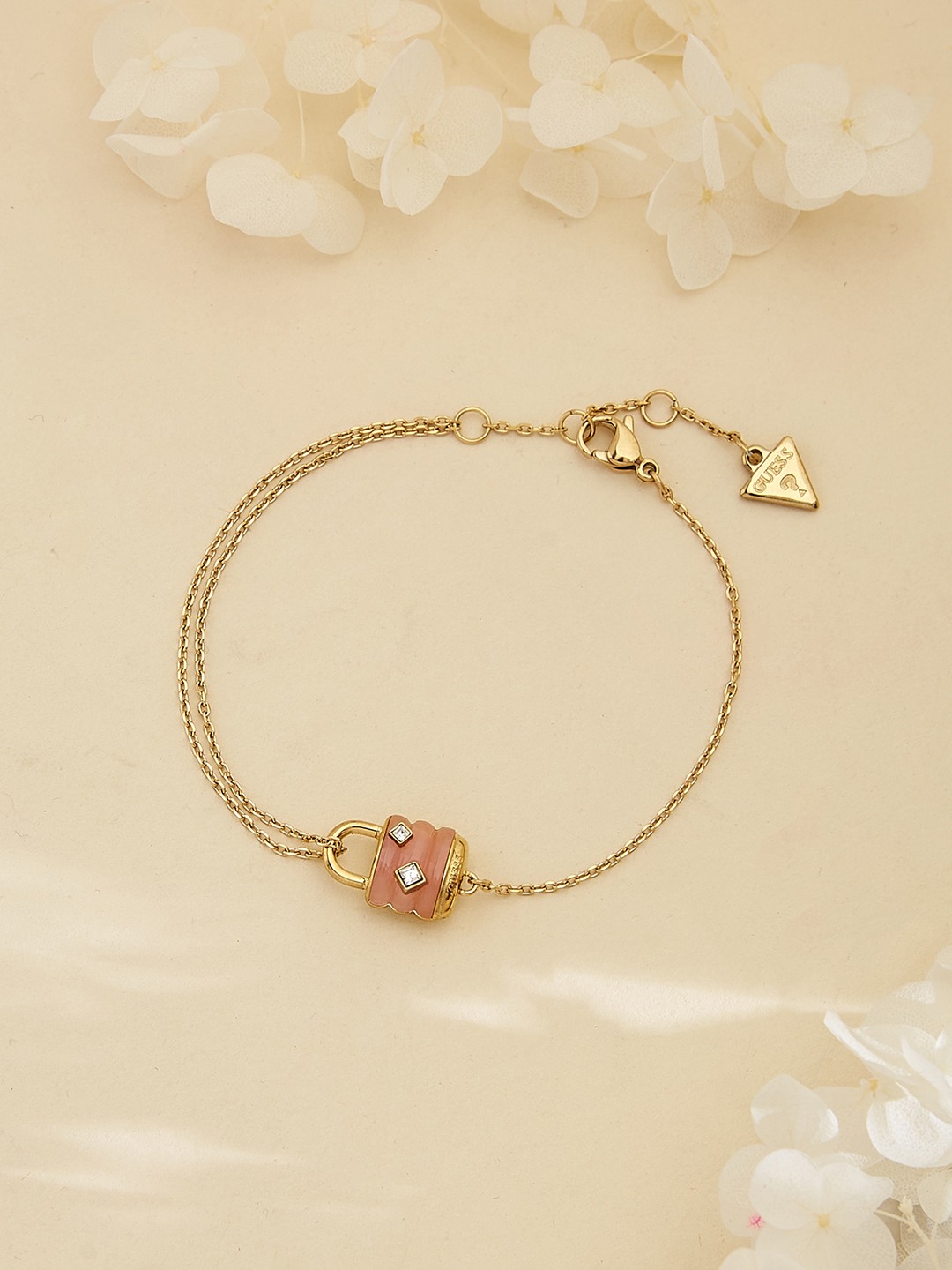 Guess Women My Secret Gold Pleated Steel Bracelet