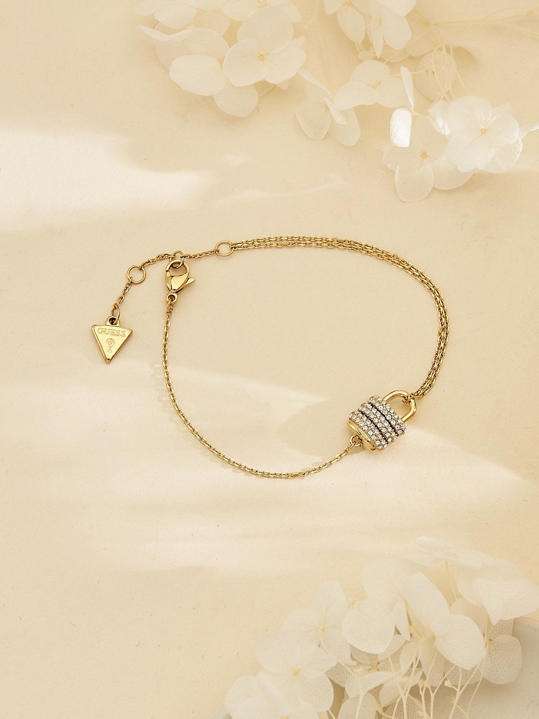 Guess Women My Secret Gold Pleated Steel Bracelet