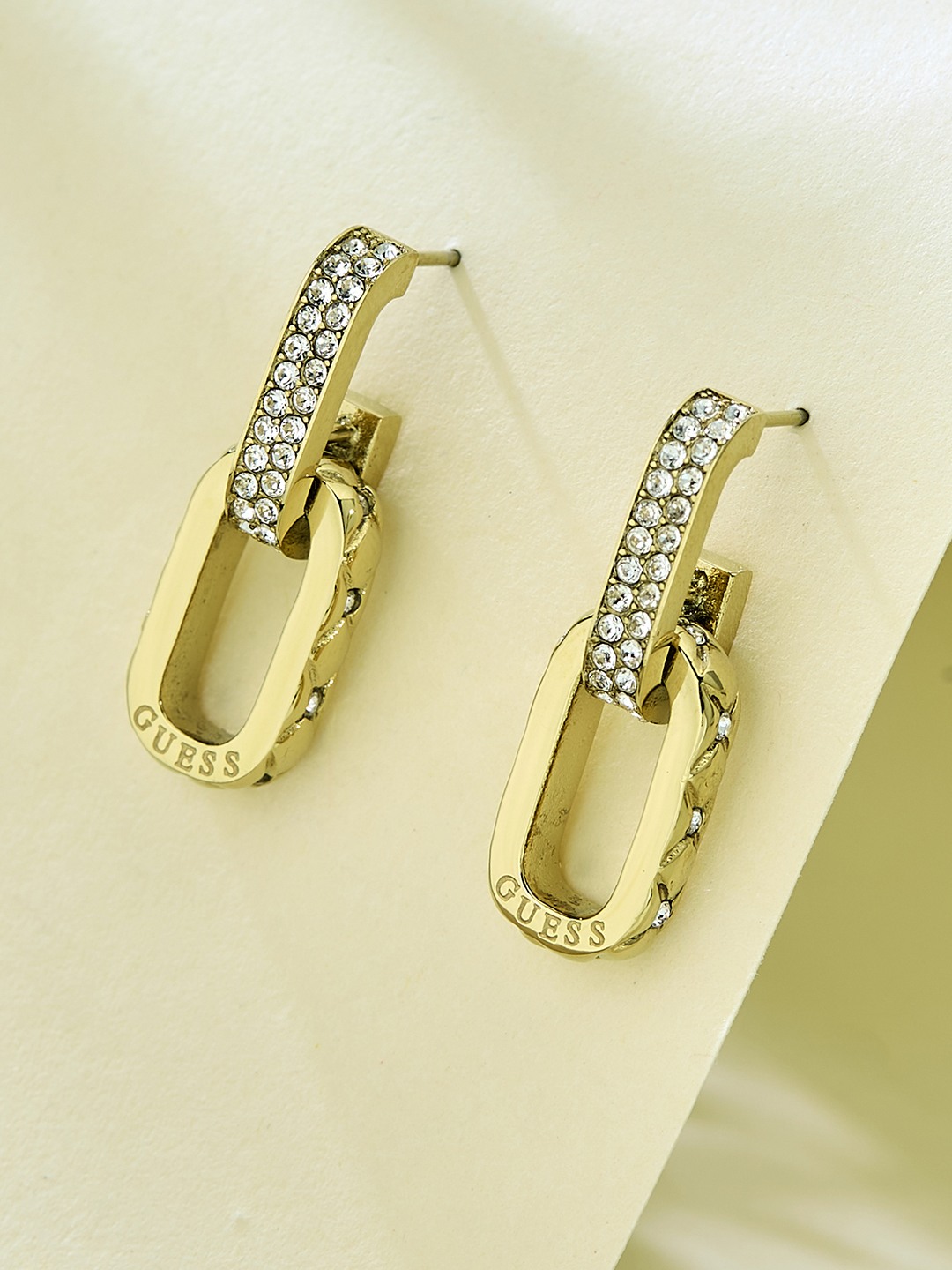Guess Women Stainless Steel Crystal Stylish Studs Earrings