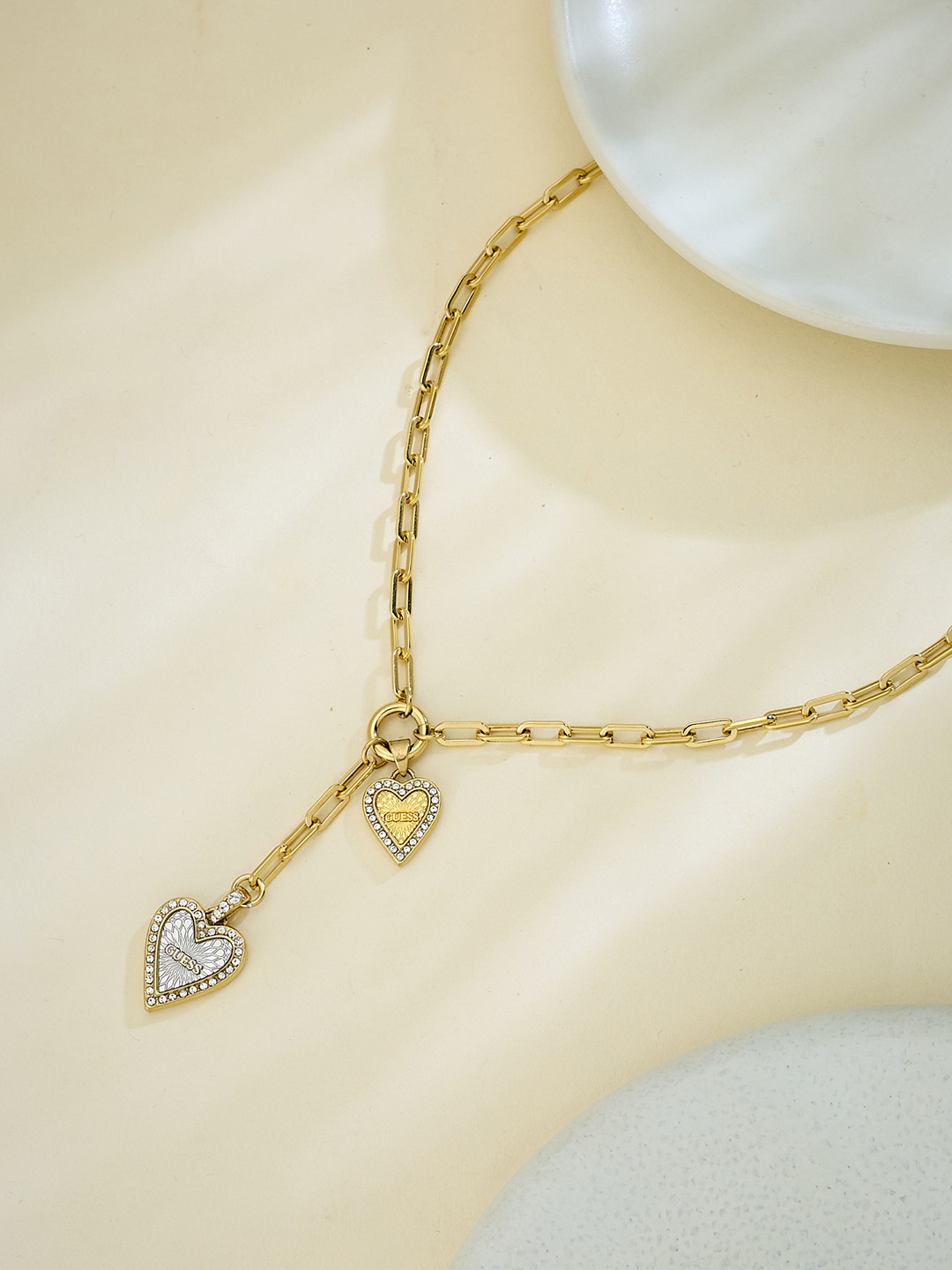 Guess Women Stainless Steel Crystal Love Me Tender Necklace