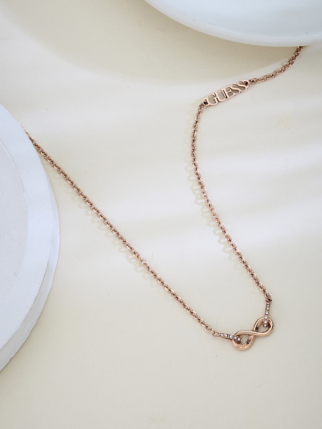 Guess Women Stainless Steel Crystal Endless Dream Necklace