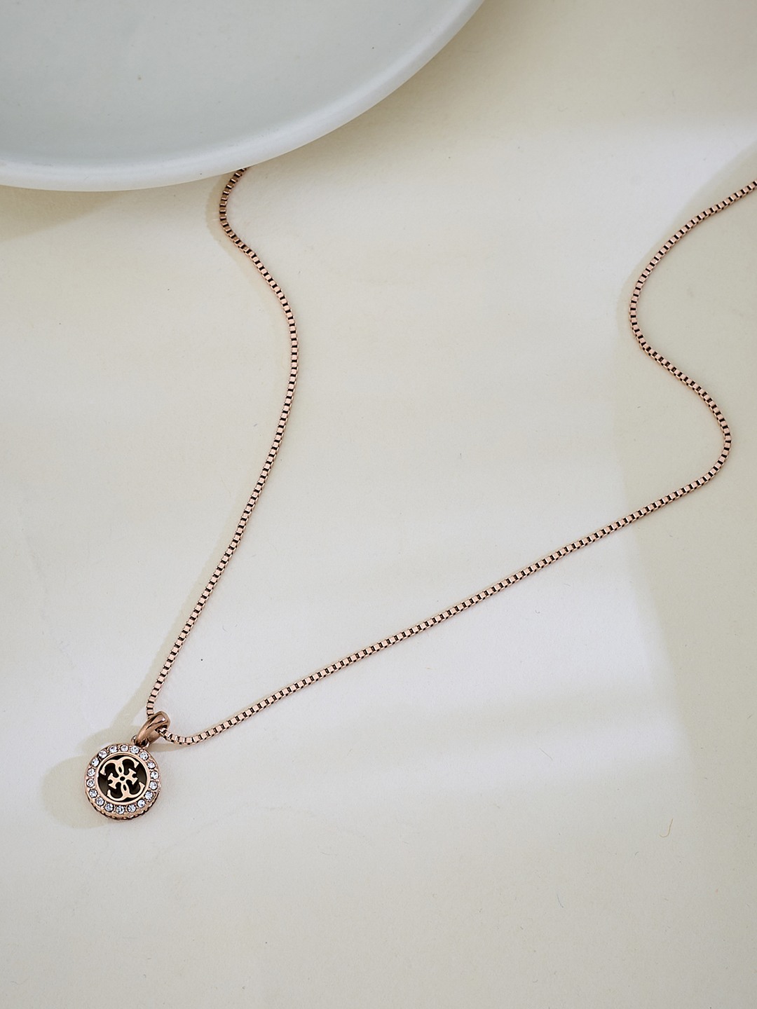 Guess Women Stainless Steel Crystal 4G Crush Necklace