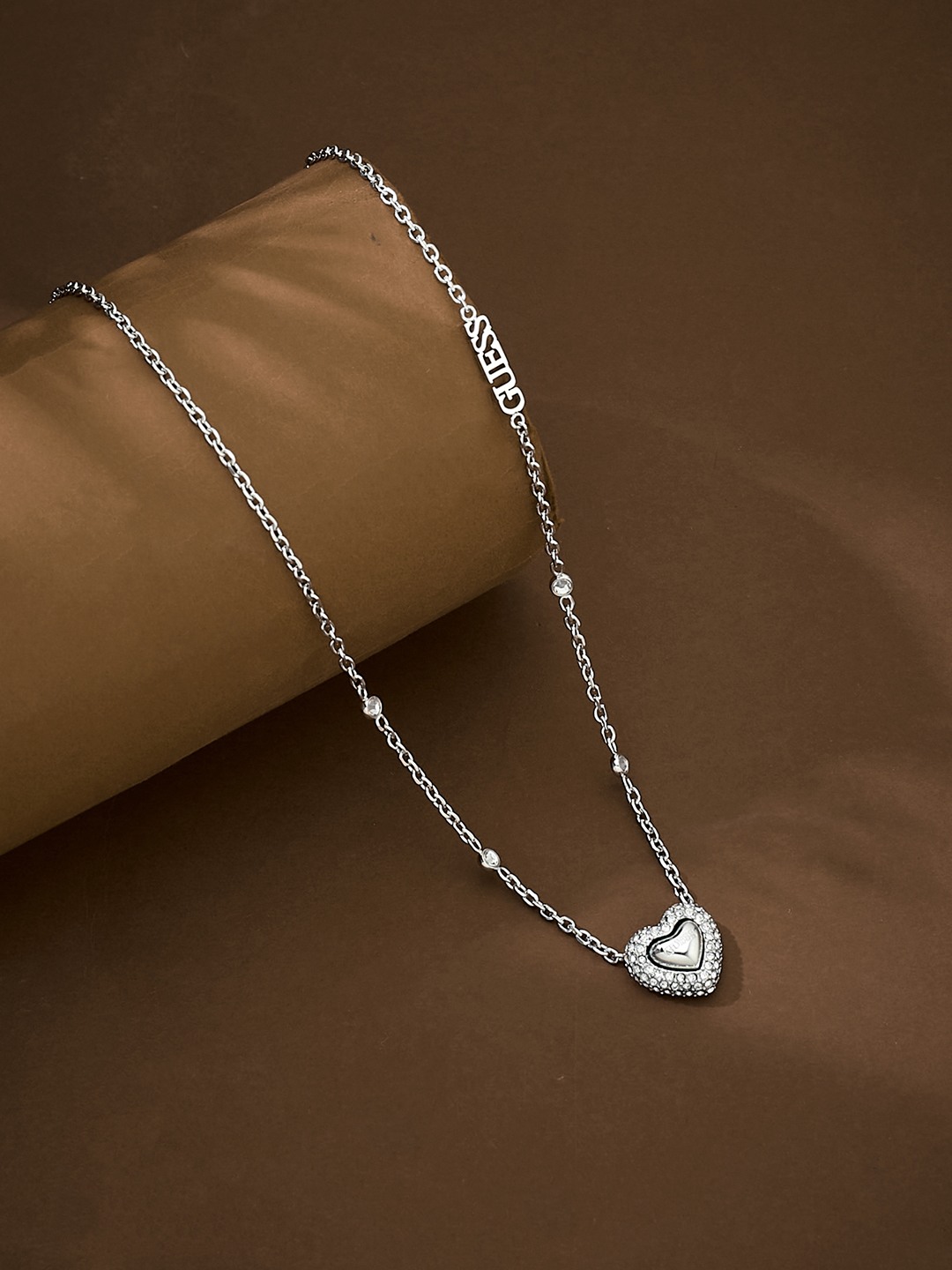 Guess Women Stainless Steel Crystal Beloved Necklace