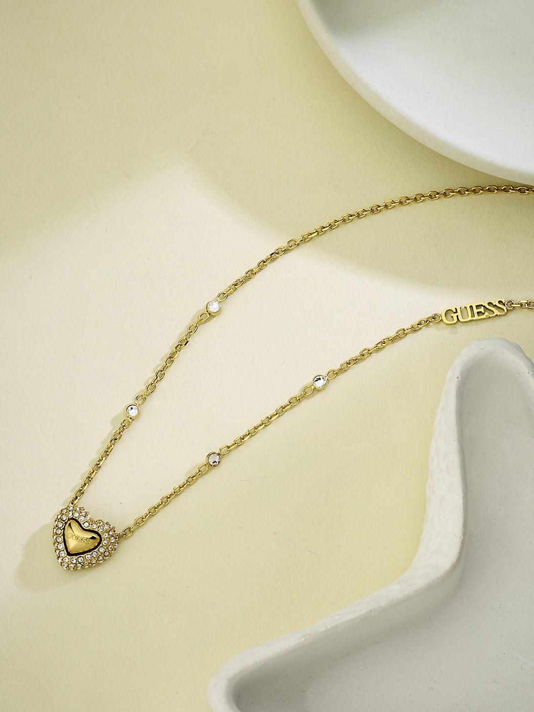 Guess Women Stainless Steel Crystal Beloved Necklace