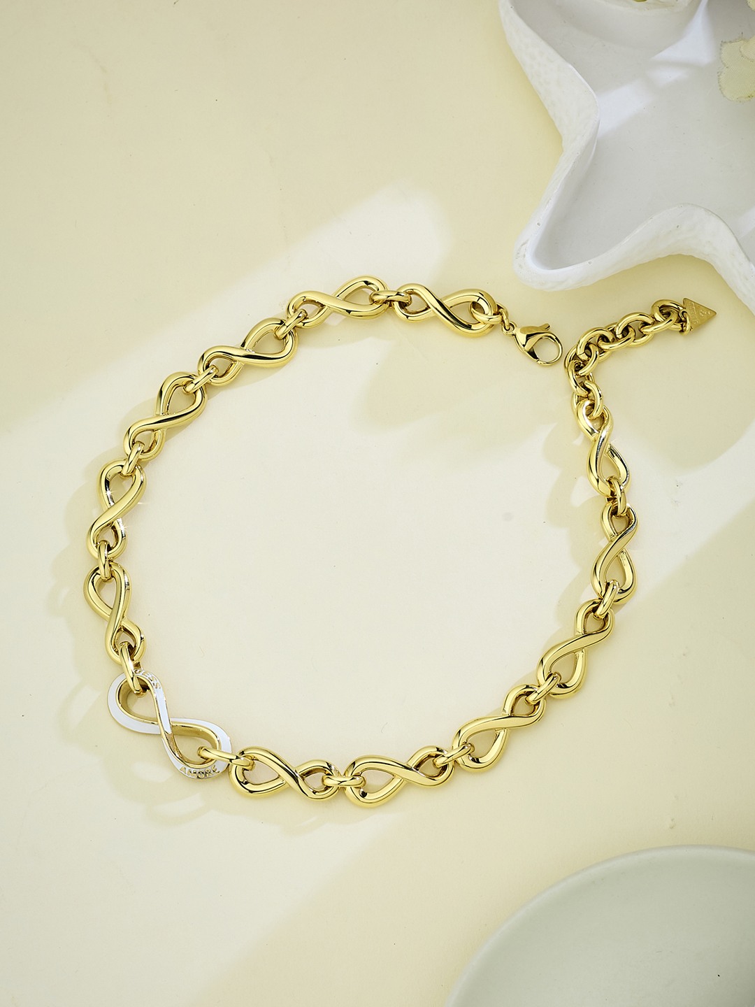 Guess Women Stainless Steel Enamel Amore Necklace