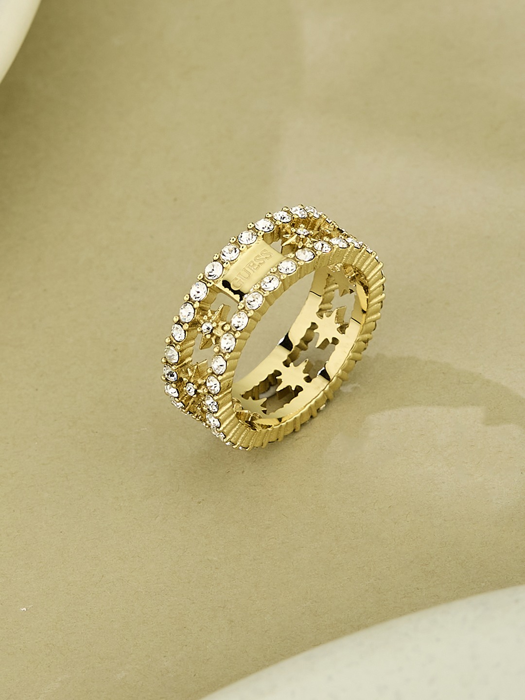 Guess Women Stainless Steel Crystal In The Sky Ring