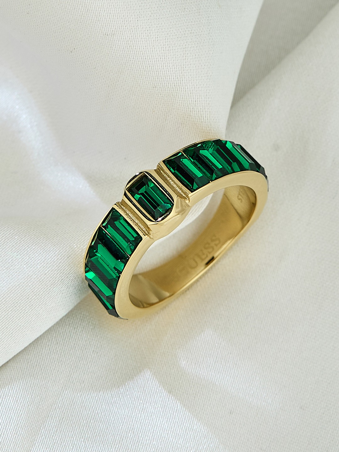 Guess Women Stainless Steel Crystal Hashtag Ring