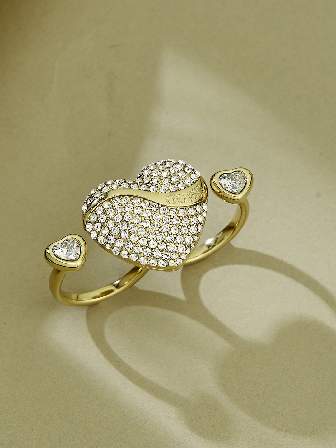 Guess Women Stainless Steel Zircon In My Heart Ring