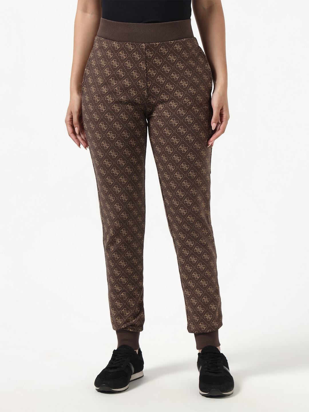 Guess Women Debbi 4G Medium Rhombus Printed Woven Joggers