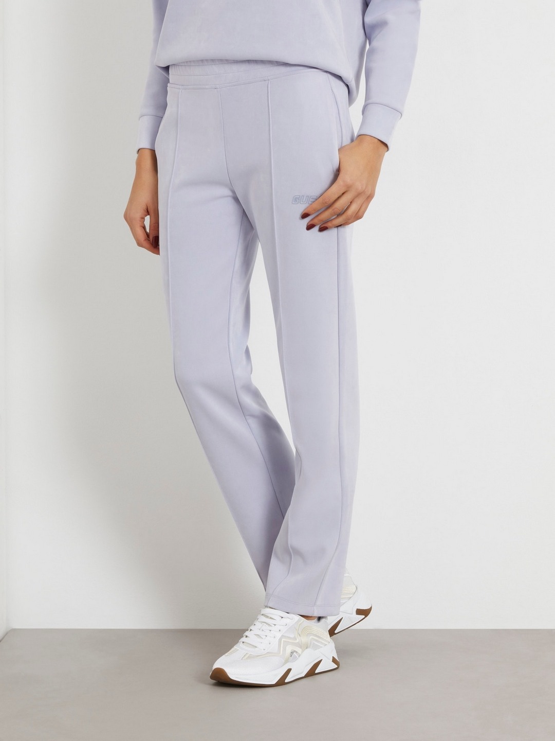 Lavender Polyester Blend Solid Regular Fit Trackpant