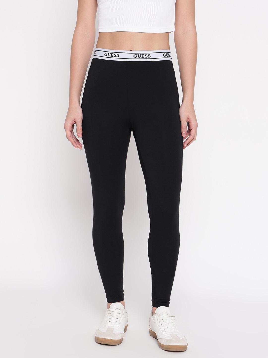 Guess Black Solid Women Leggings