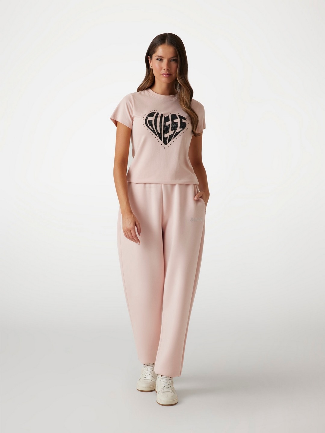 Julia Rhinestone Cotton Blend Printed T-Shirt