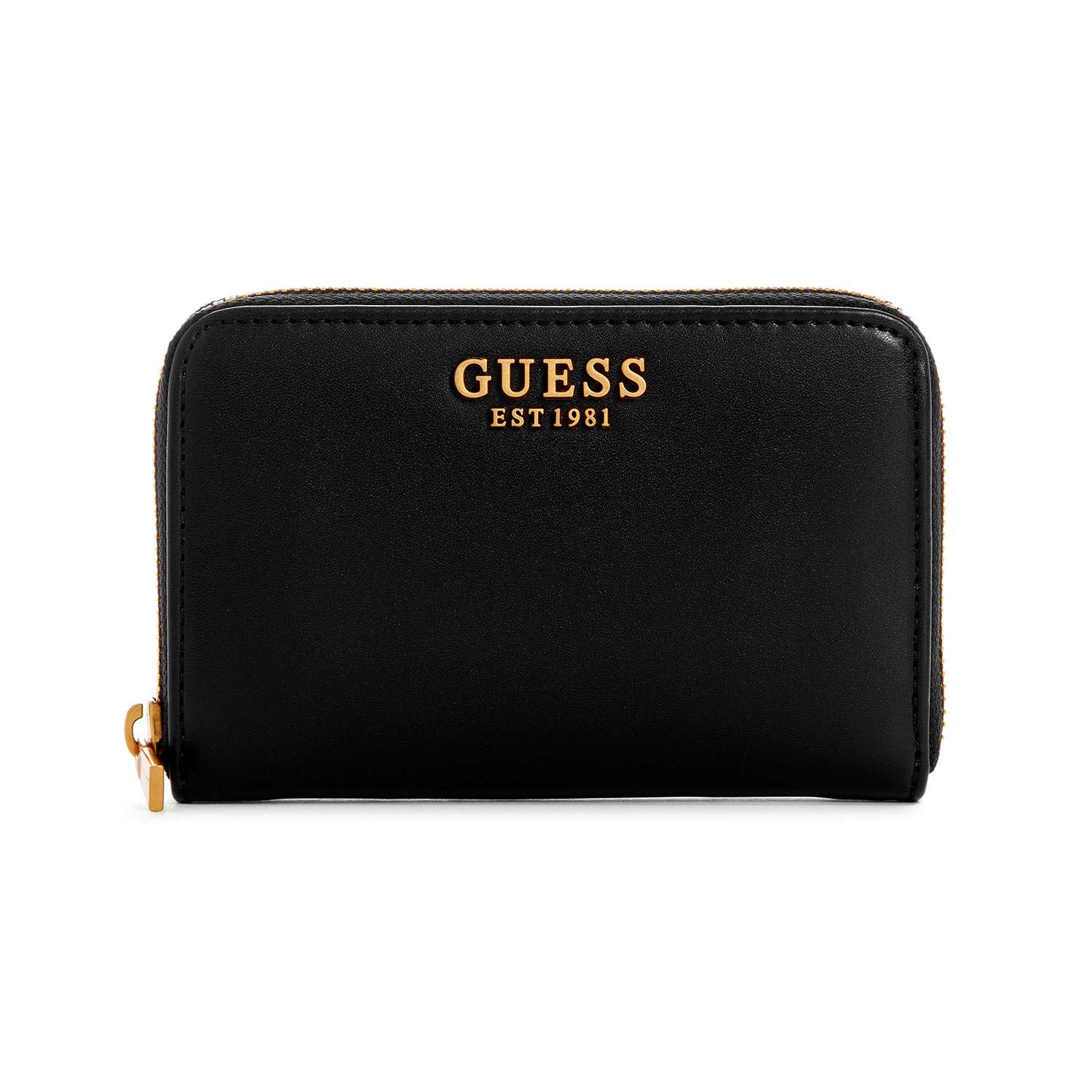 Guess Women's Black PU Solid Zip Around Wallet
