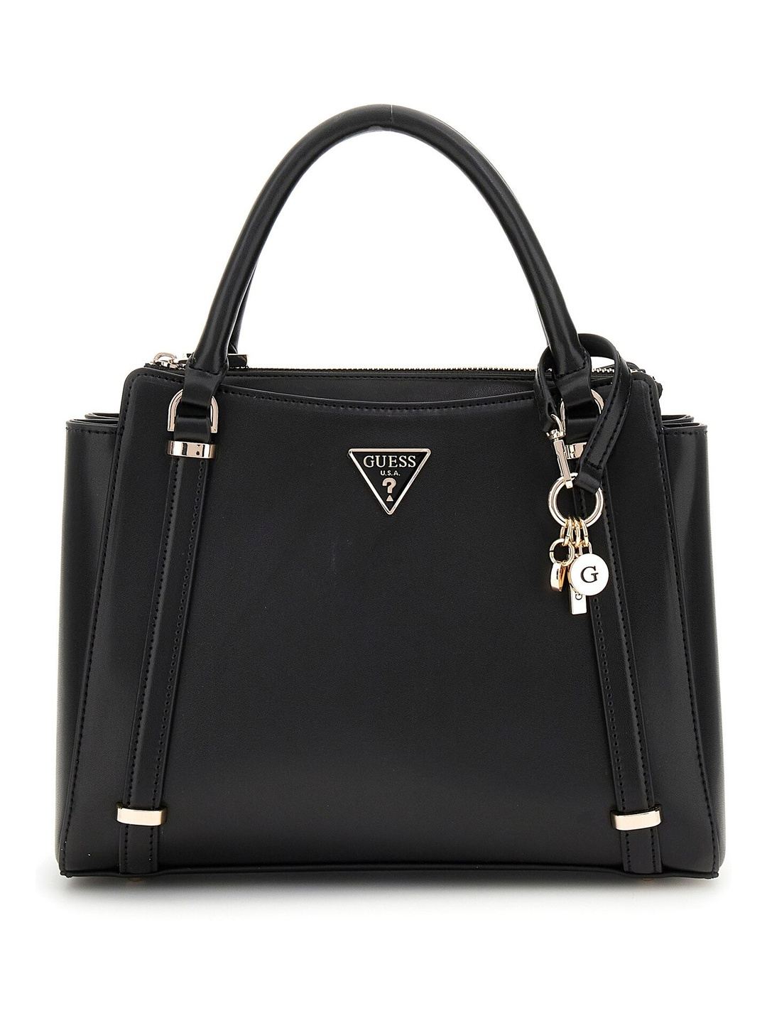 Black Solid Daryna Satchel Bag