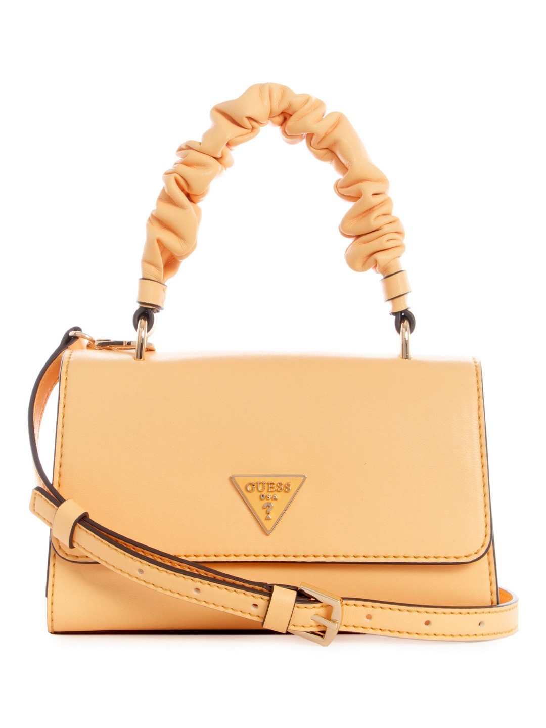 Pale Peach Solid Mariana Top Handle Flap Satchel Bag