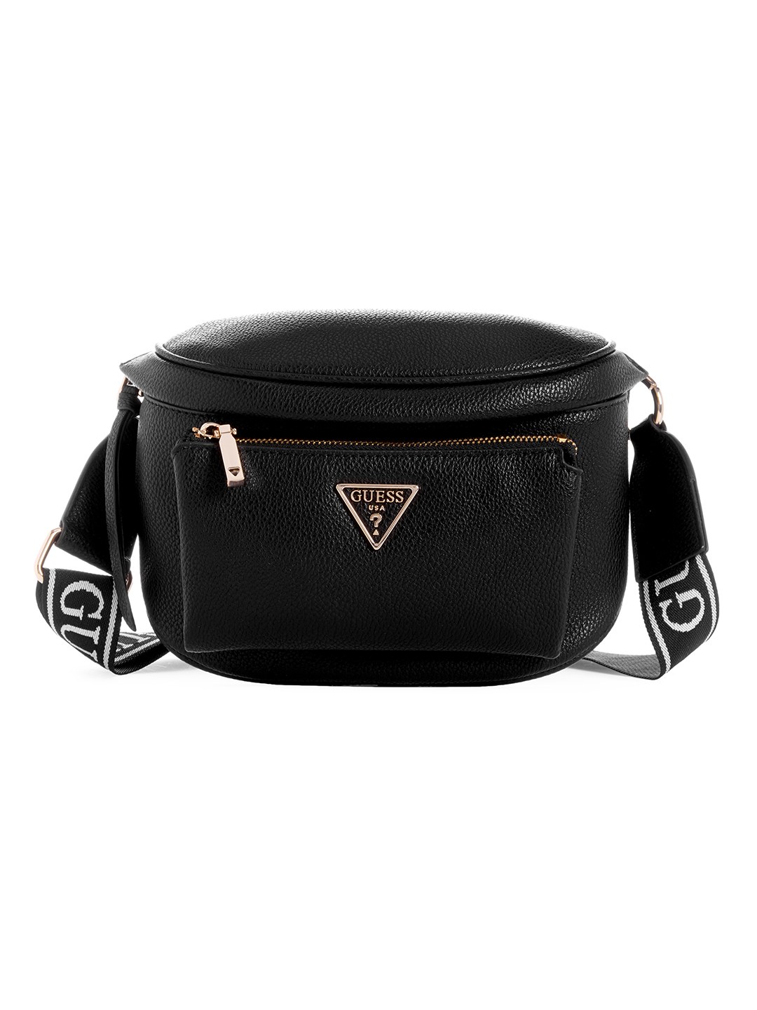 Guess Polyurethane Black Solid Women Power Play Mini Sling Bag