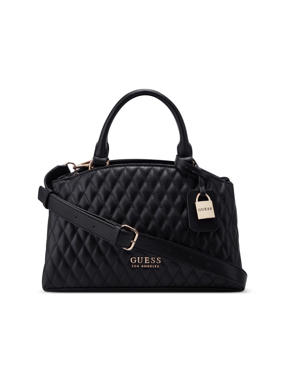 Women Black Quilted Easley Small Satchel Bag