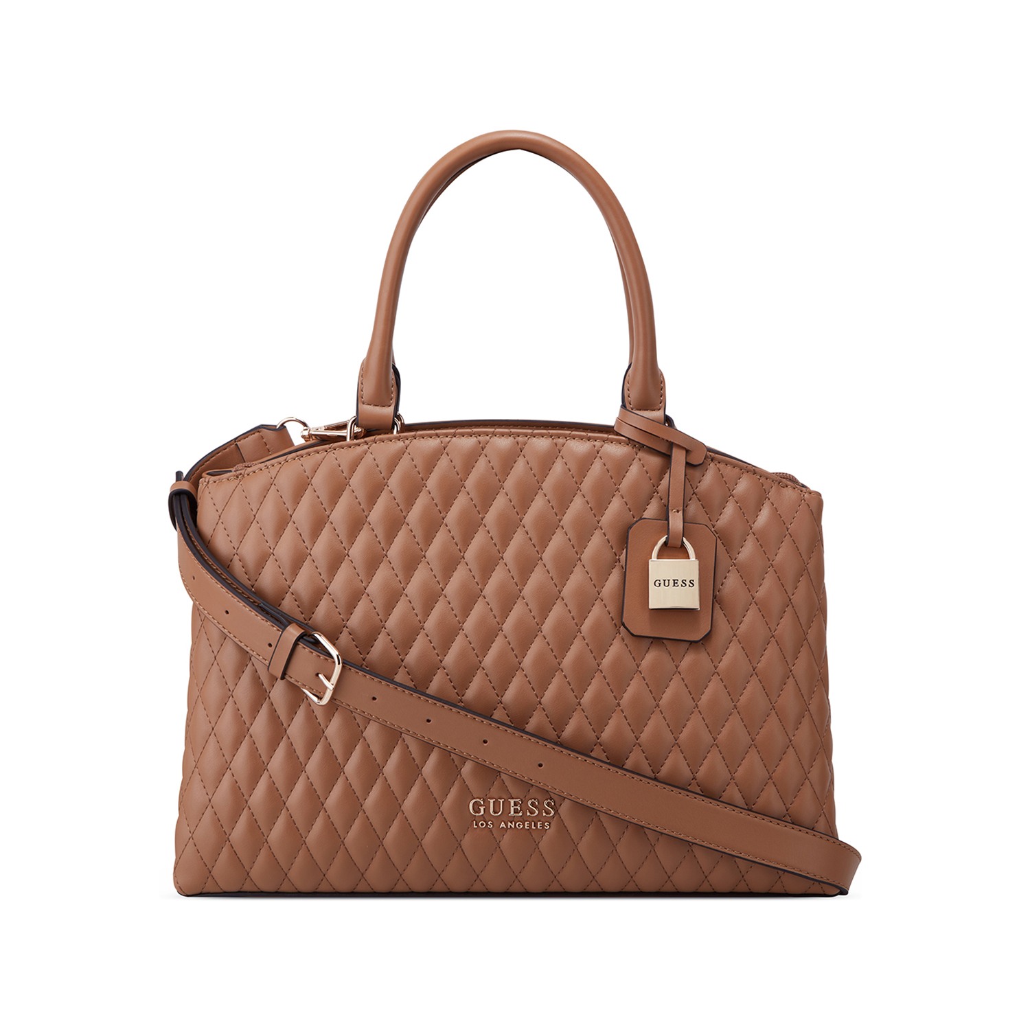 Guess Women Quilted Pu Easley Satchel Bag