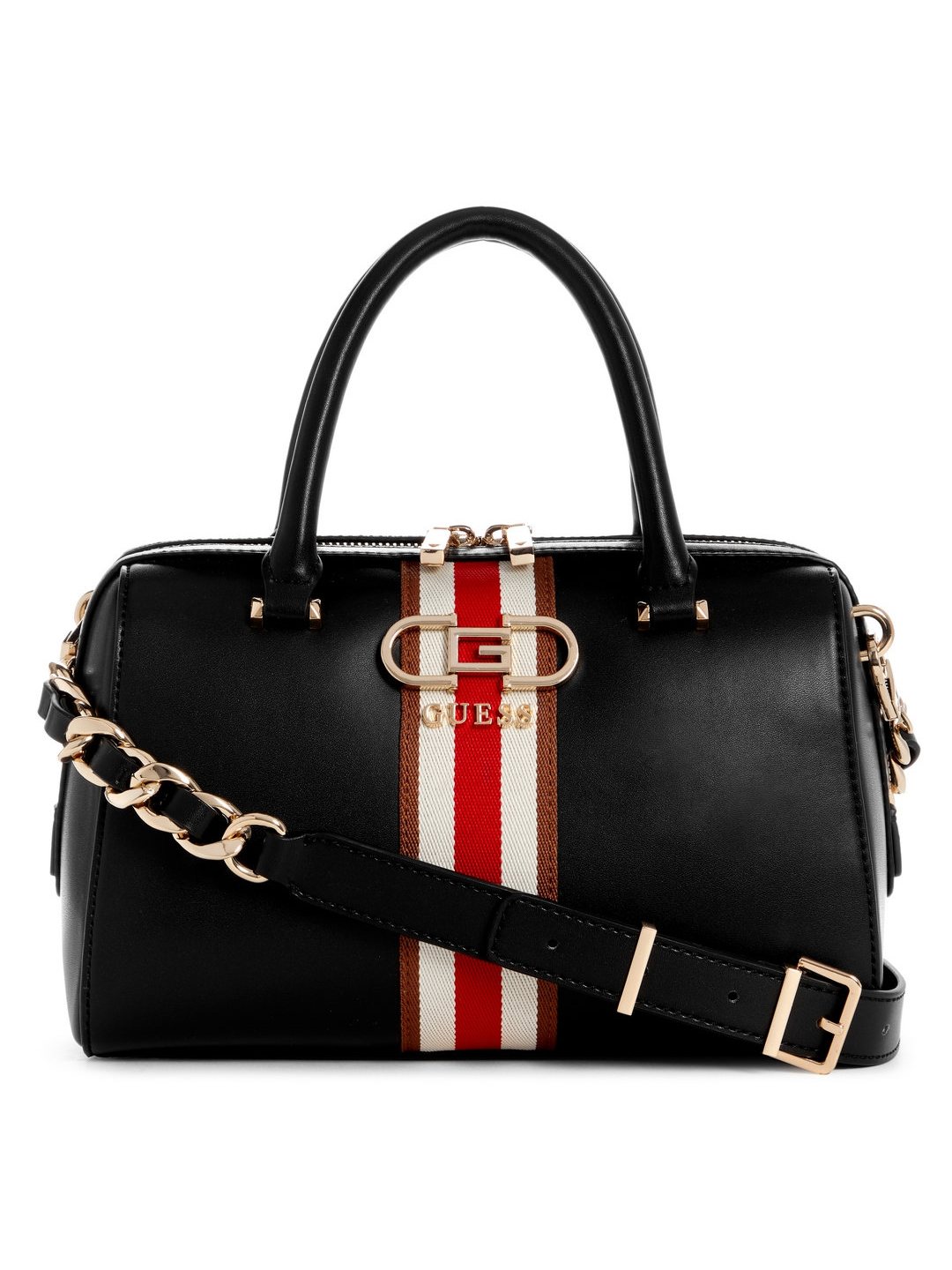 Black Solid Nelka Box Satchel Bag