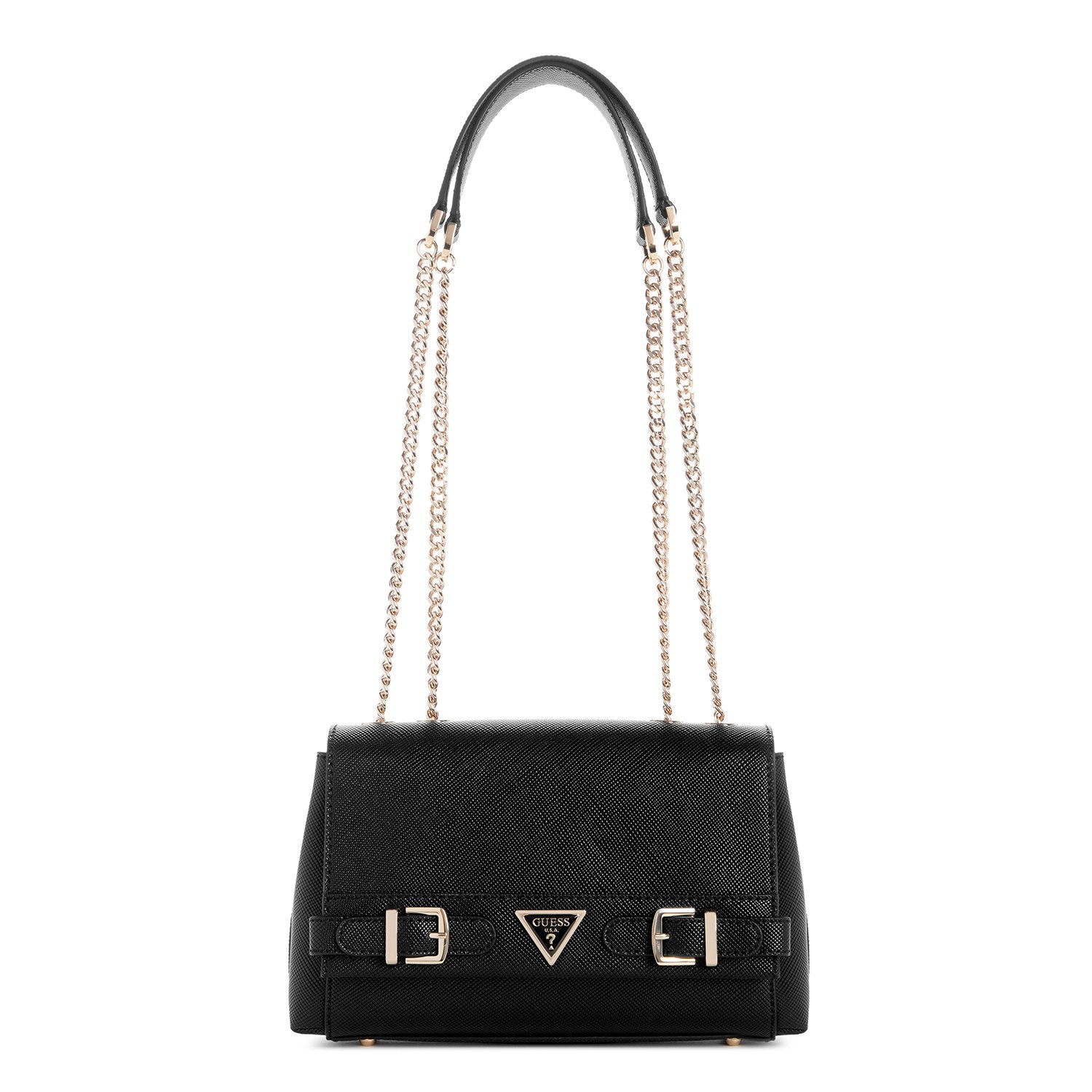 Guess Women's Black PU Solid Shoulder Bag