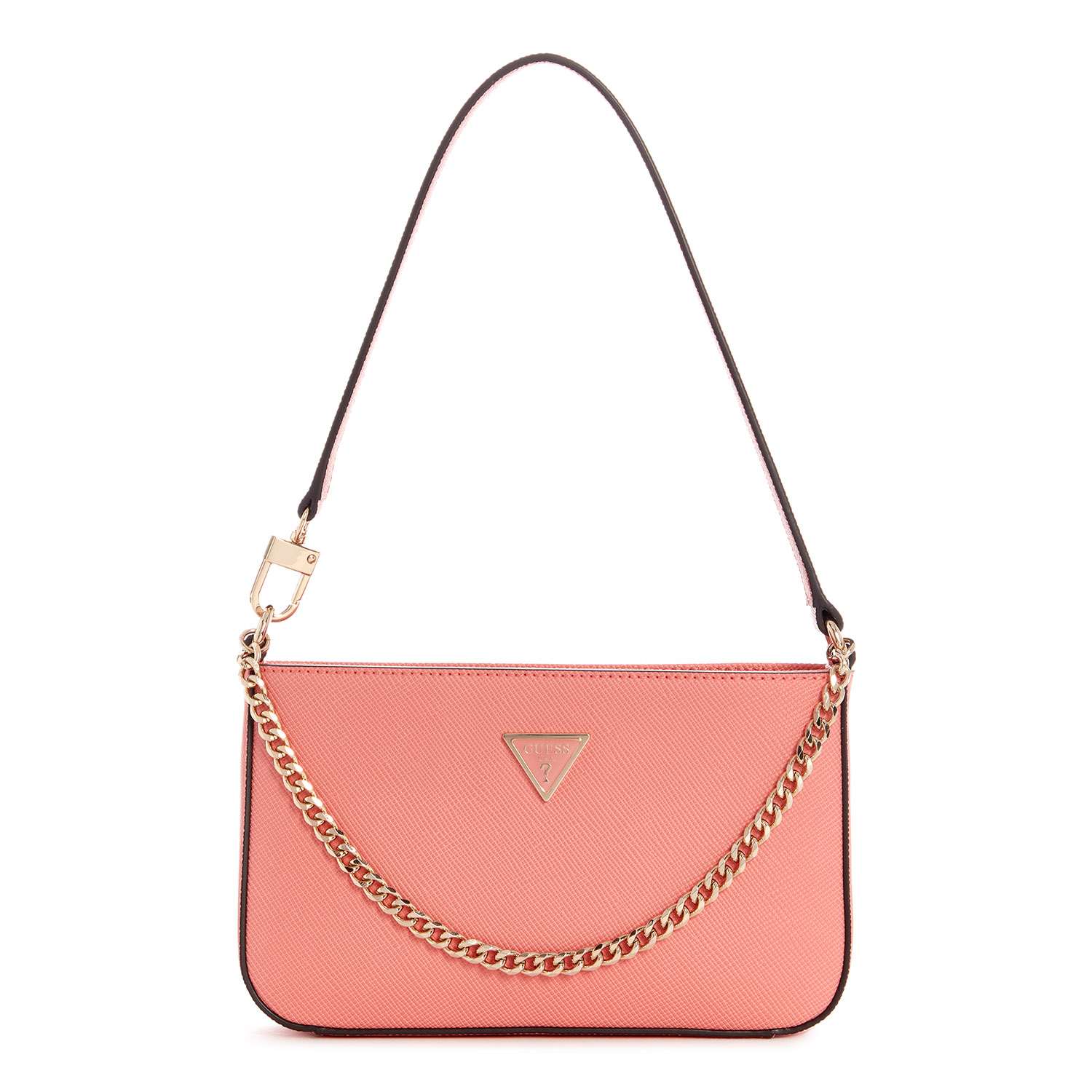 Guess Women's Pink PU Solid Shoulder Bag